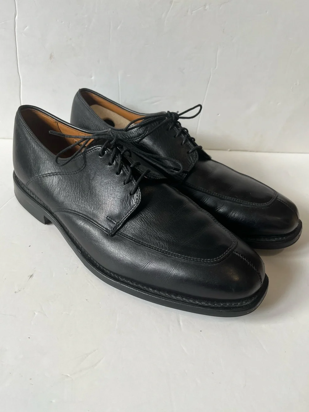 Allen Edmonds Denton black leather split-toe lace-up derby dress shoes size 9.5D